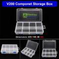 Transparent Plastic Tool Box V-200 Component Box Parts Box 8 Sections Adjustable Tray Storage Box for Stationery , Tools and Crafts by Electrica. 