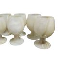 Six Piece White Glass Set, Marble Glasses, Stunning White Glass Set, Marble Glass Set, Marble Showpiece.. 