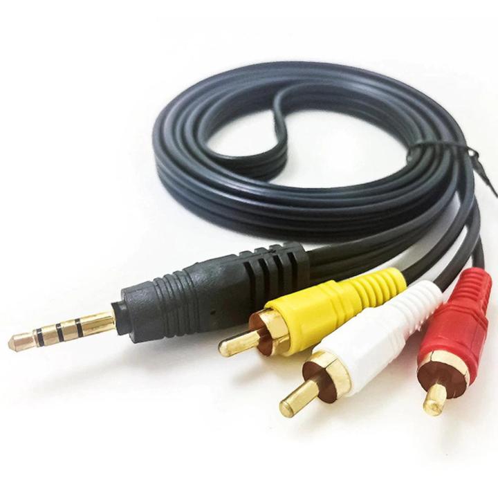 RCA AV Cable Audio Video 3.5mm 3 in 1 jack to 3 RCA cable 112 cm Cable High Speed RCA Adapter(Aux to AV)