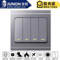 Junlang switch socket panel genuine JUNON official flagship H series gray 86 type matte gray dark package. 