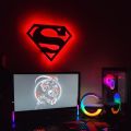 3D Superman Wall Lamp - Gaming Decor - Aesthetic room decor - Color Black. 