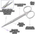 High Quality Professional Stainless Steel Rust Free Iris Scissor Dissecting Scissors Fine Point Dental Veterinary First Aid Orthodontics Instruments- Perfect for Doctors, Nurses, Students, Education & Training and More (Silver). 