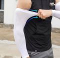 Summer Ice Silk Sunscreen Sleeve Covers For Men Loose-fit Ice Sleeves For Sports Protection Against Uv Rays. 