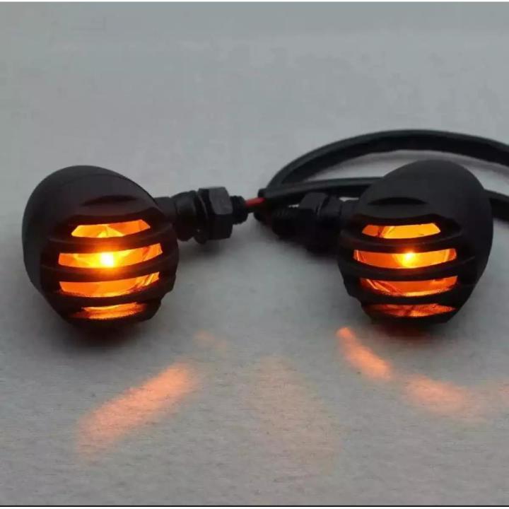 GRAP - 4 Pcs Grill Indicator Turn Signal Motorcycle Cafe Racer Vintage ...