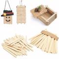 Ice Cream Sticks Cake Tools 100Pcs  Popsicle Stick Ice-lolly Sticks Natural Wood DIY Hand Crafts Kids Toys 6Inch Size. 
