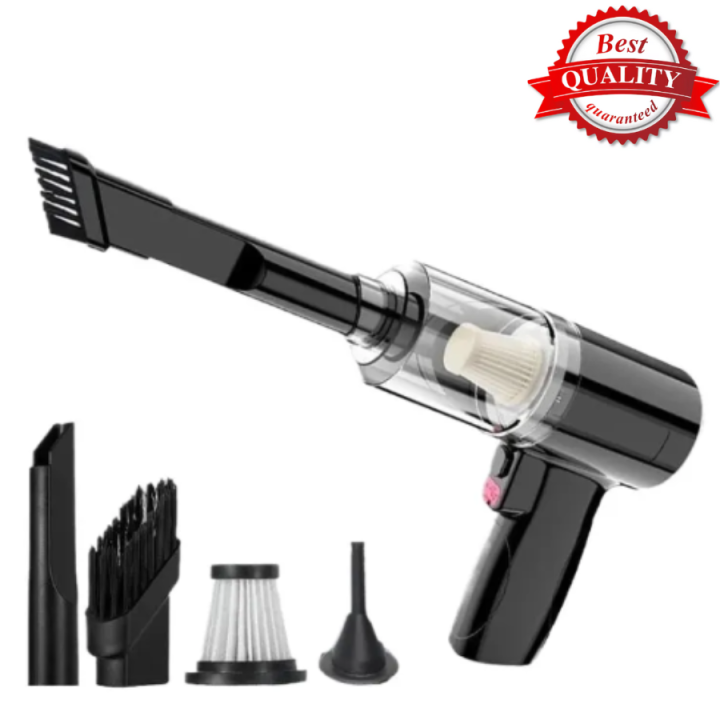 New 3 in 1 Car Vacuum Cleaner Duster Blower Air Pump Wireless Handheld Clean Microscopic dust Car Vacuum Cordless Rechargeable Cleaner | Multi Functional Portable Mini Vacuum Cleaner for Car Home