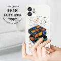 Jizetin for OPPO A12 / A12S / A5S / A7 Case Creative Digital Rubik Cube Side Design Phone Cover Square Edge Pattern Liquid Silicone Phone CasesCases. 