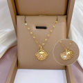 Retro Light Luxury Shell Pearl Pendant Necklace For Women Girls Fashion Unique Clavicle Chain Wedding Jewelry Accessories Gifts Qoddess. 