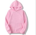 Baby Pink Fleece Plain Hoodie For Women 612021. 