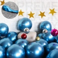 10 Blue Metallic Balloons Pack - Blue and Silver Metallic Balloons Pack - Blue , Silver & Golden Chrome Balloons For Birthday , Anniversary  & Party Decoration. 