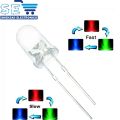 10PCS 5/10 mm LED Fast/Slow RGB Flash Red Green Blue Rainbow Multi Color Light Emitting Diode Round LED Full Color. 