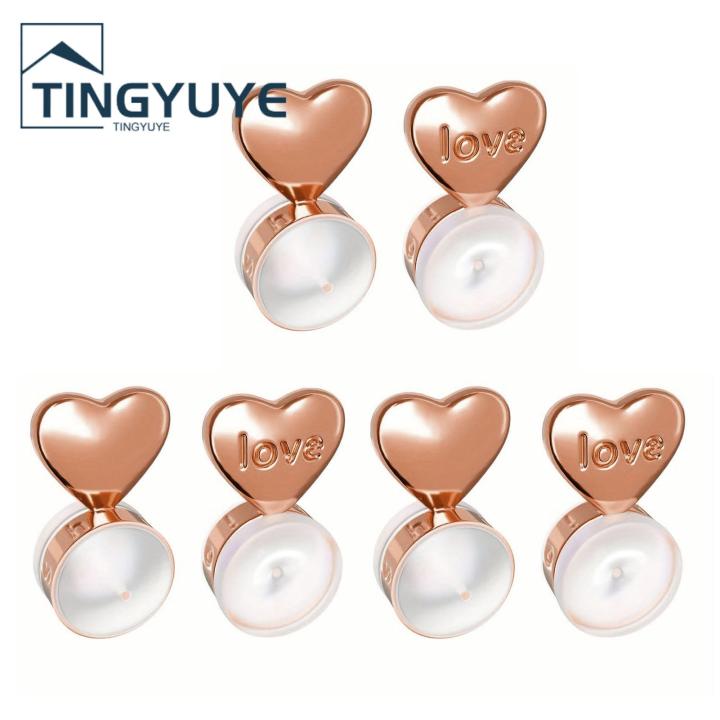 Earring Back Covers 6pcs Heart Shape Earring Lifters Silicone Replacements for Droopy Ears Buyers' Favorite Comfortable Earring Holders