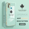 Infinix Smart 5 X657 X657C Maple Leaf Square Edge Pattern Casing Plated Phone Shell Luxury Plating Soft Phone Case. 