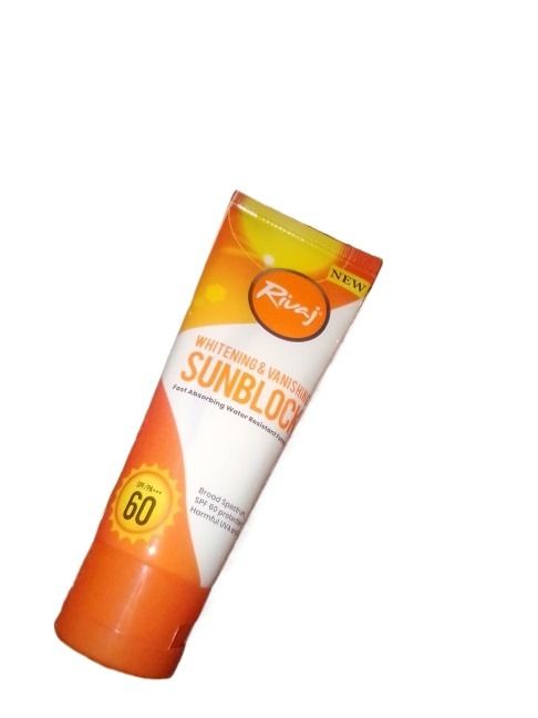 Rivaj Uk SPF 60 150ml Sunblock Whitening & Vanishing Sunblock Water Resistant 150ml