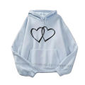 Ice Blue Printed Kangroo Hoodie For girls & women's. 