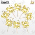 Pack of 12 Date Fixed mithai Toppers, Digital print cupcake Topper, Perfect for Engagement, Wedding Party Celebration & cake Decoration. 