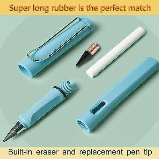 Everlasting Pencil Infinite Pencil, Infinity Pencil with Eraser, Inkless Magic Pencils, Portable Reusable Erasable Writing Pencil  by CMOS (1 Pc)