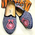 Black Silver Golden Nagra Loafers for Men. 