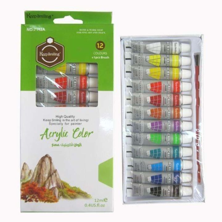 Acrylic Colours Paints Pack Of 12