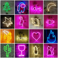 Neon LED Light Sign Lightning Moon Neon Light Ghost Dinosaur Spaceman Neon Signs for Room Home Decor Party Christmas. 