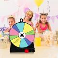 12 Slots Spin Wheel Colorful Spinning Wheel for Fun Parties Fortune Game Roulette Board with 12 Slots Perfect for Weddings Birthdays Erasable Prize Spinner Wheel with Stand Exciting Props for Abs. 