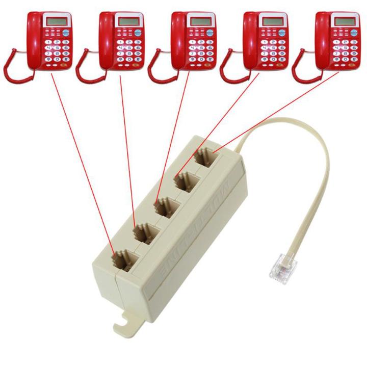 【3C VictoryEagle Store】RJ11 Jack Way Outlet Telephone Phone Line Splitter Adapter 6P4C D08A