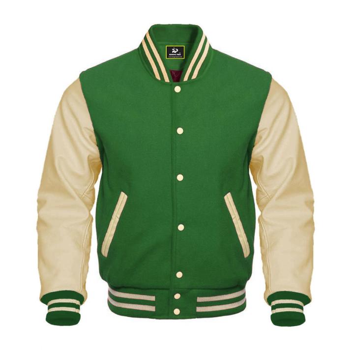 Baseball Varsity Jacket with original Leather Sleeves Daraz.pk