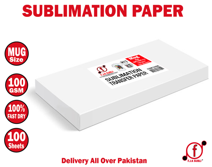 Sublimation Paper MUG Size 100 g 100 Sheets