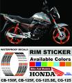 Wheel Stickers for HONDA CB-150-F Rim Reflector Tape Motorcycle Decals Graphics 17". 