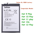 Infinix Hot 12 Play , Hot 10s , Hot 11 Play , Hot 10 Play , Hot 9 Play Battery Battery Replacement BL-58BX Battery with 6000mAh Capacity by AT Alfa. 