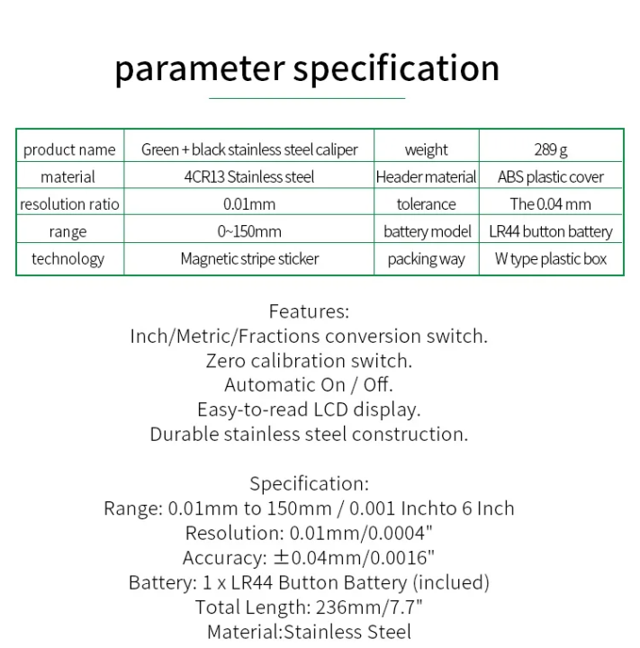 TOOLTOP%20ET50%20Digital%20Caliper%20Stainless%20Steel%20150mm%20Fraction%20/%20MM%20/%20Inch%200.01mm%20High%20Precision%20Vernier%20Caliper%20by%20Electrica%20-%20Image%207