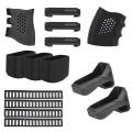 Soft Rubber Grip Sleeve Anti Slip Protective Mag Magazine Bottom Case Picatinny Cable Clip Cover for Rifle AR M4 5.56 Rail. 
