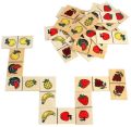 Wooden Dominos Game Set Fruit Theme Puzzles. 