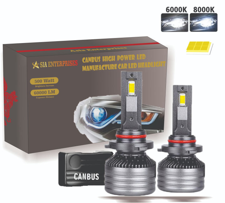 Asia H4 9005 H11 500watt Canbus Led Lights For Cars Headlight bulbs HB3 HB4 H8 H9 Cutt off  Turbo LED 5.1