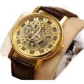Skeleton Double Sided Glass Watch for Men / Women / Girls / Boys - Mens Leather Watches. 