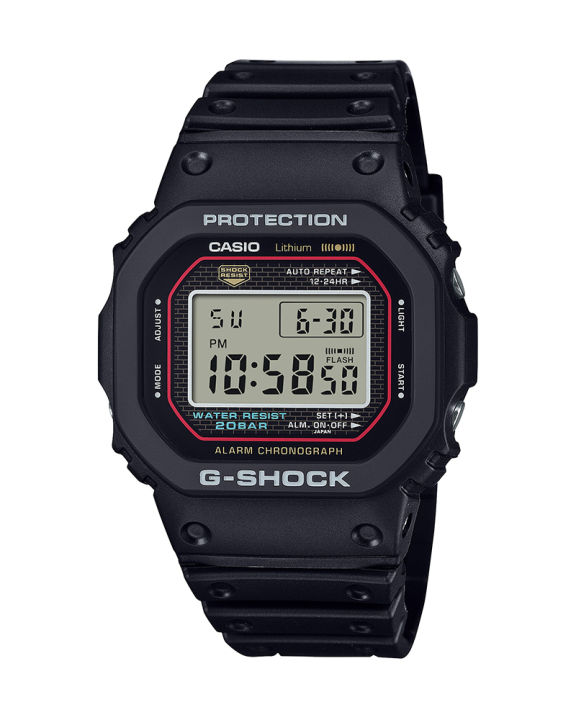 Casio G Shock 5000 Series Shock Resistance Mens Square Black Resin Case Digital Alarm Stop Watch Timer LED Backlight (Super Illuminator) Full Auto Calendar (to year 2099) Multi-Function Black Bio-Based Resin Band Watch-DW-5000R-1ADR