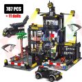 SWAT Police Station Military City Model Set Prison Car Policeman Boat Figures Building Blocks DIY Toy for Kids Boys Gift. 