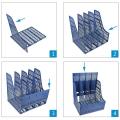 Multi-function Plastic Storage Hanger 4 Section Divider File Paper Magazine Rack Holder Office Home Desktop Book Box Bookshelf. 