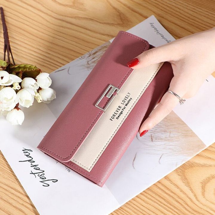 INSTABUYZ Women's PU Leather Wallet – Large Clutch With Multiple Pockets For Cards, Phone, Cash & Travel Docs (Black/Purple) - View #6