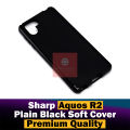 Sharp Aquos R2 Back Cover Soft Plain Black Case For Aquos R2. 