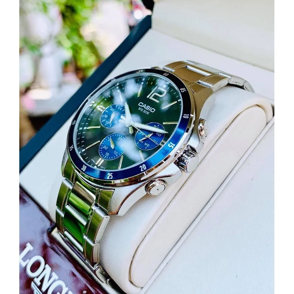 CASIO MTP-1374D-2A3VDF OROLOGIO UOMO ACCIAIO BLU 43mm SOTTOCOSTO