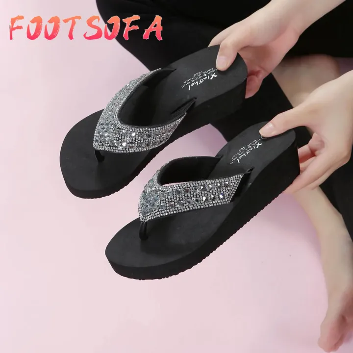 OIMG%20Korean%20Style%20Women%20Sandals%20Lady%20Shoes%20Summer%20Slippers%20Fashion%20Rhinestones%20Wedges%20Flip%20Flops%20Women'S%20Casual%20Beach%20Shoes%20Wedge%20Sandals%20Female%20Shoes%20Women%20Shoes%20-%20Image%203