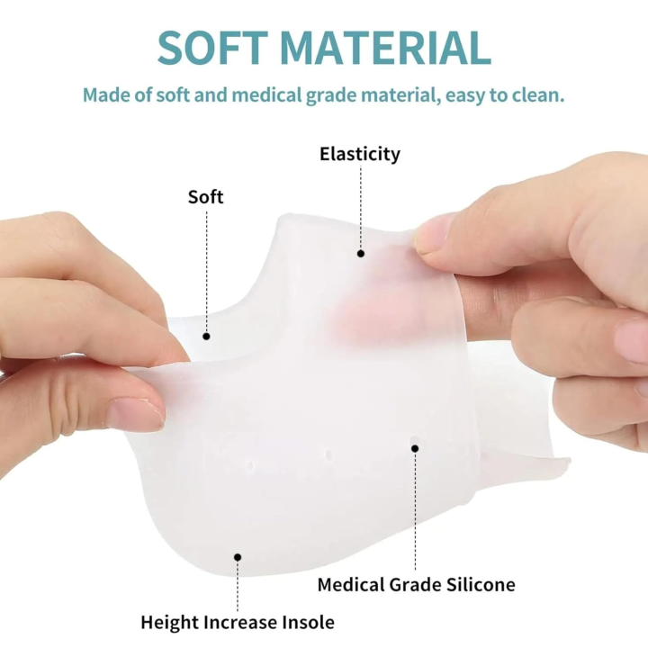 Invisible Height Lift Half Socks & Silicone Gel Heel Insert Pads - Image 2