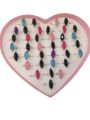 Luxurious 36-Piece Gemstone Ring Set in Heart Box - Diverse & Elegant Jewelry Collection - Rings Collection for Every day Styling. 