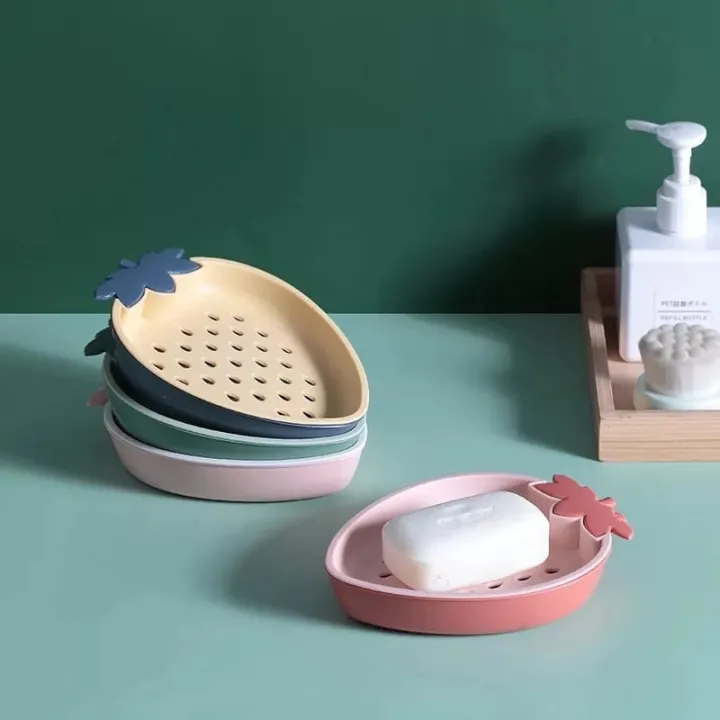 M/1%20PC%20Strawberry%20Shape%20Soap%20Tray%20/Soap%20Bar%20Holder,Cute%20Strawberry%20Shaped%20Soap%20Dish,%20Self%20Draining%20Soap%20Tray%20for%20Bathroom,%20Shower,%20Kitchen%20-%20Image%202