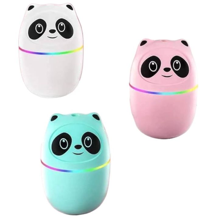 Air Freshener Humidifier Panda Mini USB Powered Car  Diffuser Air Humidifier Cute Panda Aroma Oil Diffuser with Night Light USB Chargeable Cool Mist Sprayer Plants Purifier  Note random color will be deliver