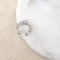 Women Fashion Crystal Fake Hoop Ear Cuff Nose Ring Punk Nose Clip Girl Earrings Body Piercing Jewelry for Party Earcuff - 01 Pc. 