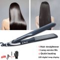 Ubeator - LED Display Ceramic Glaze Hair Straightener Flat Iron Electric Straightening Iron-593-Black. 