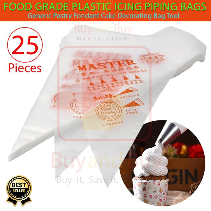 25 Pcs Disposable Piping Bags, Piping Bags, Generic Food Grade Plastic Icing Piping Bags Pastry Fondant Cake Decorating Bag Tool