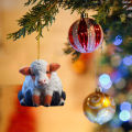 Cow Pendant 8cm Christmas Tree Car Backpack Ornament Cartoon Yellow. 
